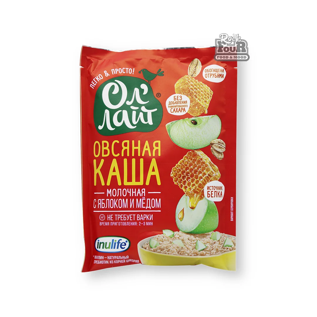 Վարսակի կաթնային շիլա «Ол'лайт» մեղրով և խնձորով 40գ